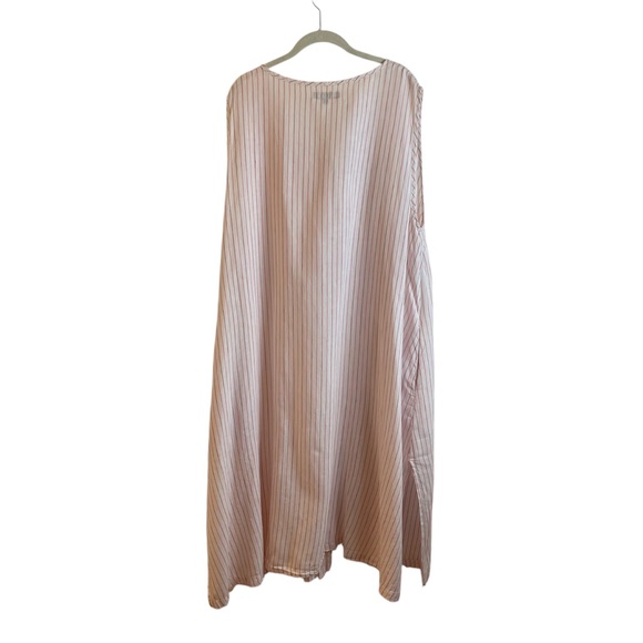 Flax Desings Linen Dress 3G Open Dress Papaya Stripe Sz. 22-24 - Picture 4 of 11